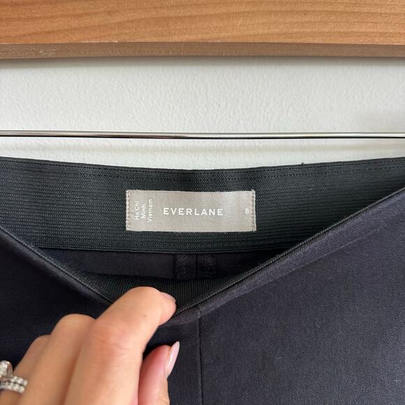 Everlane The Side Zip Stretch Cotton Crop Work Pant Black 8 - Picture 4 of 8